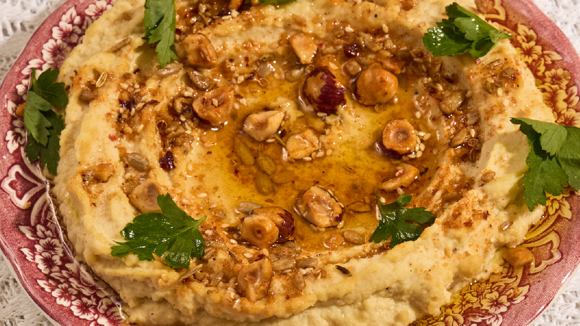 Hummus clásico con dukkah